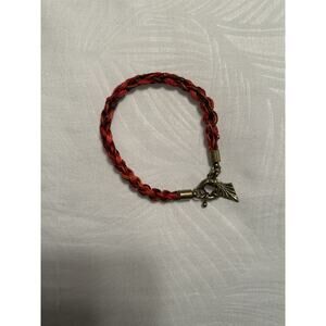 Women’s Orange Braided With Metal Bracelet